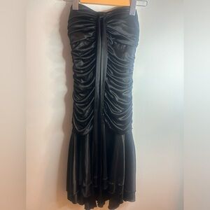 B DARLIN. Brand size 5/6 silky ruffles, neck tie, flapper style black dress